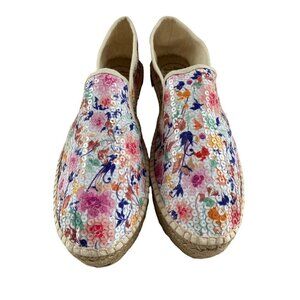 NWOT Toni Pons Fonda Floral Sequin Slip-On Espadrille Shoes Size EU 41 US 10